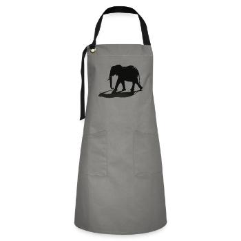 Elephant Silhouette - Artisan Apron - grey/black - Front - Zoe (177cm)