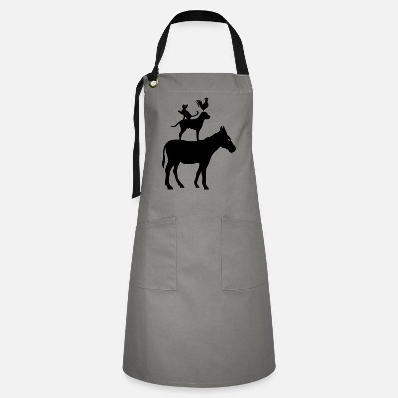 Bremen Town Musicians - Artisan Apron - grey/black
