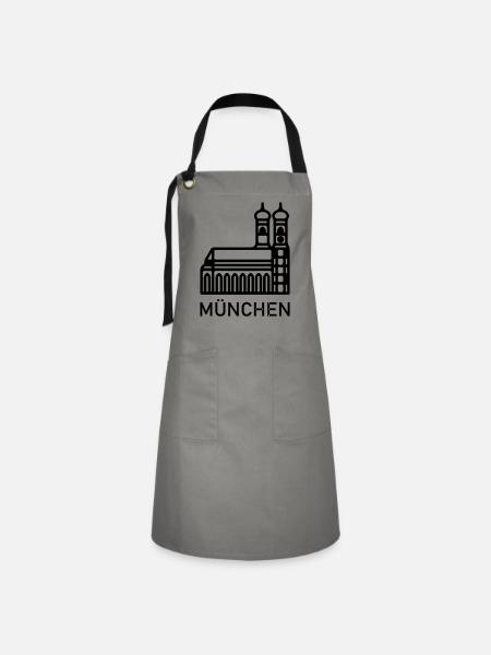 München - Kontrastschürze - Grau/Schwarz