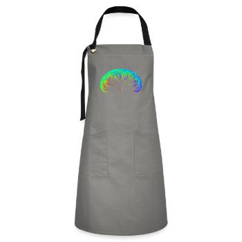 Fractal #35 fractal tree - Artisan Apron - grey/black - Front - Zoe (177cm)
