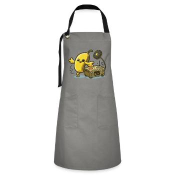 Banana Beats - Artisan Apron - grey/black - Front - Zoe (177cm)