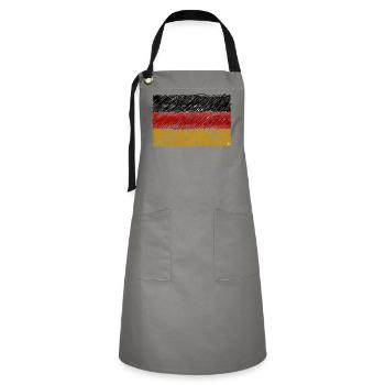 Gribouillis du drapeau allemand - Tablier contrasté - gris/noir - Devant - Zoe (177cm)