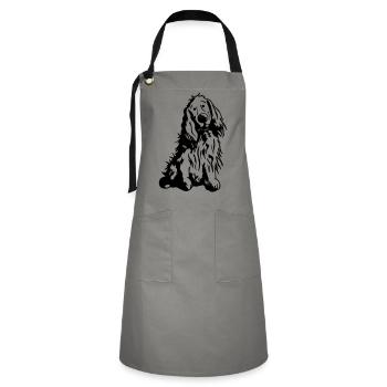 Verträumter Cocker Spaniel - Kontrastschürze - Grau/Schwarz - Vorne - Zoe (177cm)