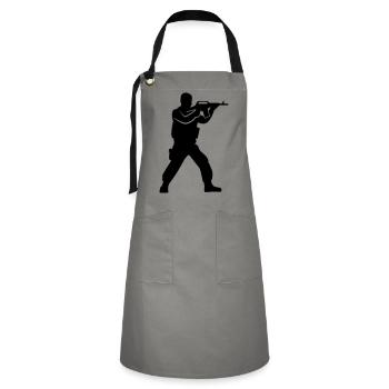 Silhouette du soldat - Tablier contrasté - gris/noir - Devant - Zoe (177cm)