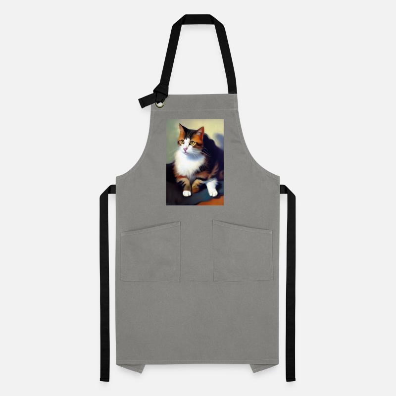 Cat afbeelding Contrasterende schort