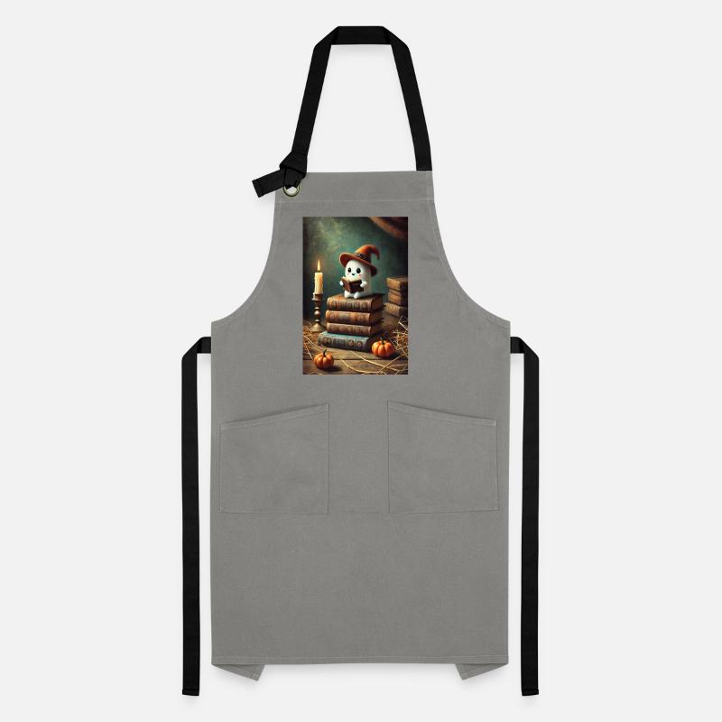 Reading Halloween ghost with a witch hat Artisan Apron
