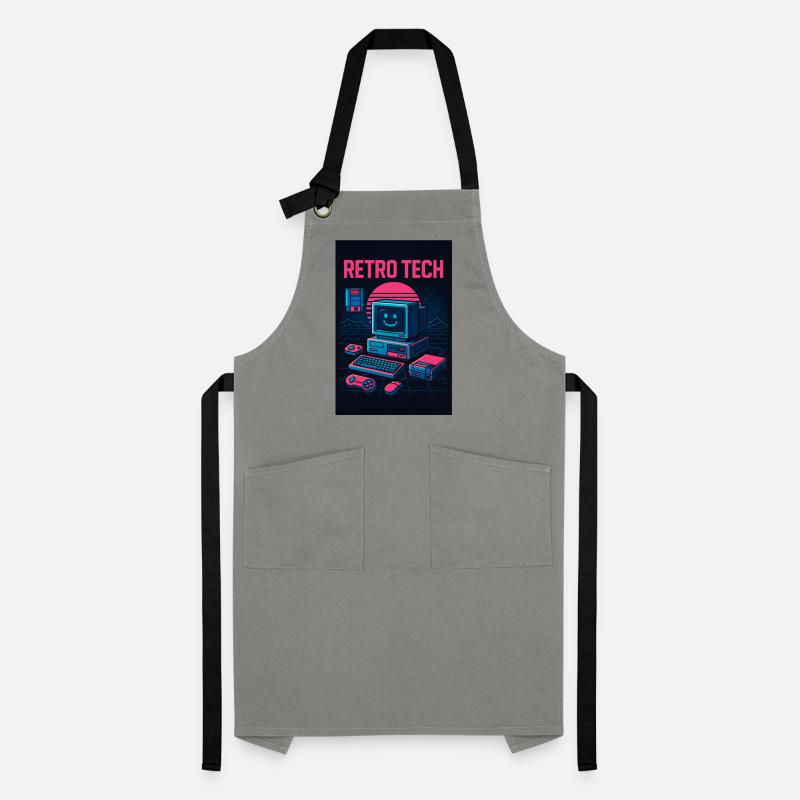 Retro Tech Computer Graphic Designer with Smile Artisan Apron