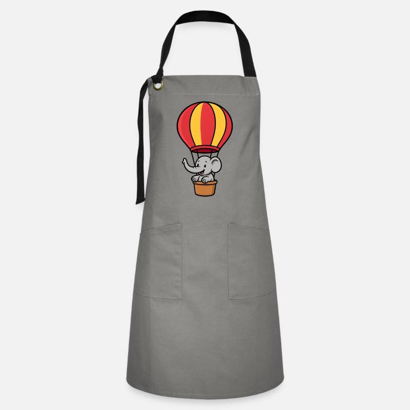 Mignon éléphant ballon enfants design - Tablier contrasté - gris/noir