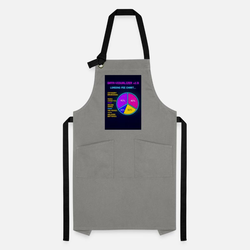 Neon Pie Chart Retro Visual Artisan Apron