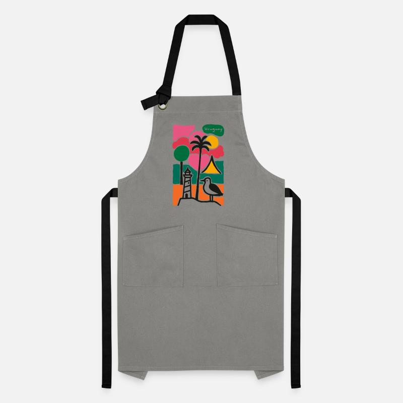 Beach Palm Trees Lighthouse Sunset Artisan Apron