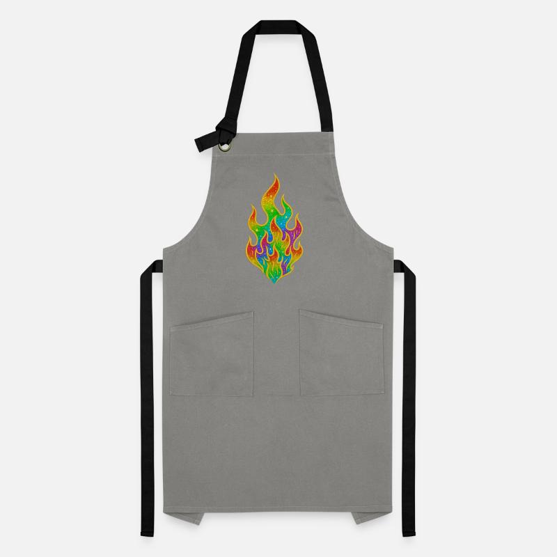 Rainbow Fire Glitter Flame Artisan Apron