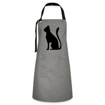 KATZE - Kontrastschürze - Grau/Schwarz - Vorne - Zoe (177cm)