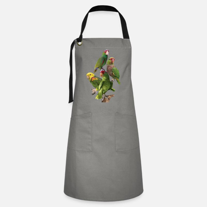 Perroquets amazoniens - Tablier contrasté - gris/noir
