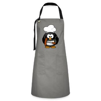 Les aliments sucrés de cuisson barbecue Penguin - Tablier contrasté - gris/noir - Devant - Zoe (177cm)