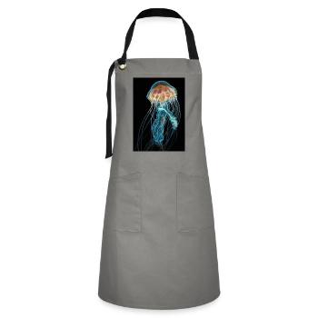 Mysterious jellyfish - Artisan Apron - grey/black - Front - Zoe (177cm)