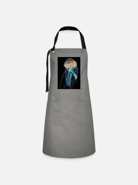 Mysterious jellyfish - Artisan Apron - grey/black