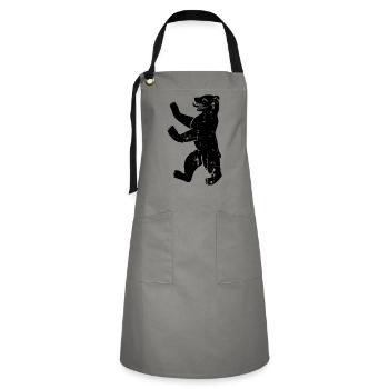 Berlin Bear Berlin Vintage Coat of Arms - Artisan Apron - grey/black - Front - Zoe (177cm)
