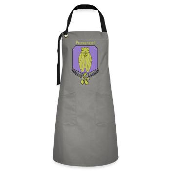 Provençal cicada with olives - Artisan Apron - grey/black - Front - Zoe (177cm)
