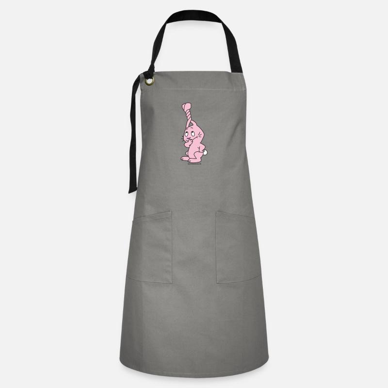 Rabbit with twisted ears - Artisan Apron - grey/black