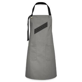 Tire footprint, tire gauge, tire tread (Diagonal) - Artisan Apron - grey/black - Front - Zoe (177cm)