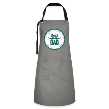 Meilleur papa papa papa papa papa papa papa - Tablier contrasté - gris/noir - Devant - Zoe (177cm)
