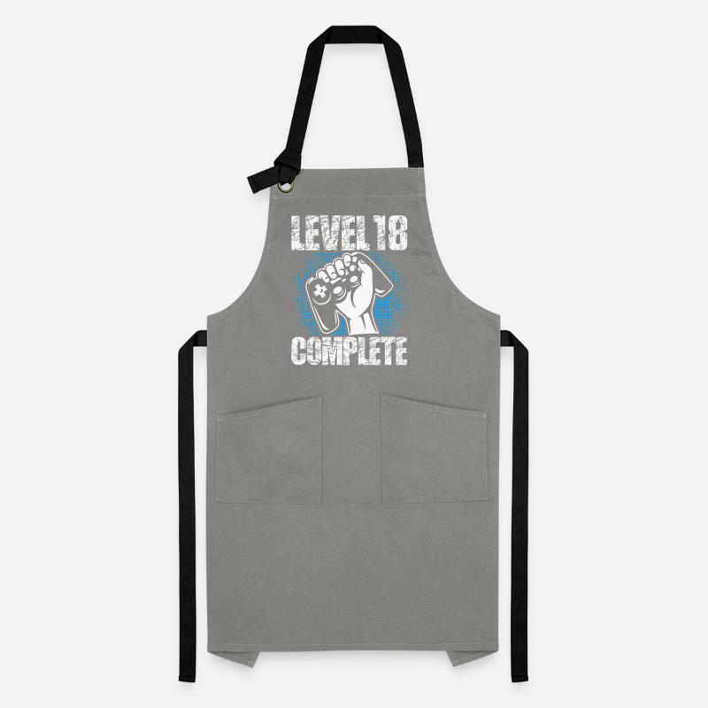 Level 18 Complete Geburtstagsgeschenk 18 Jahre Kontrastschürze