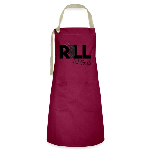 Amy's 'Roll with it' design (black text) - Artisan Apron