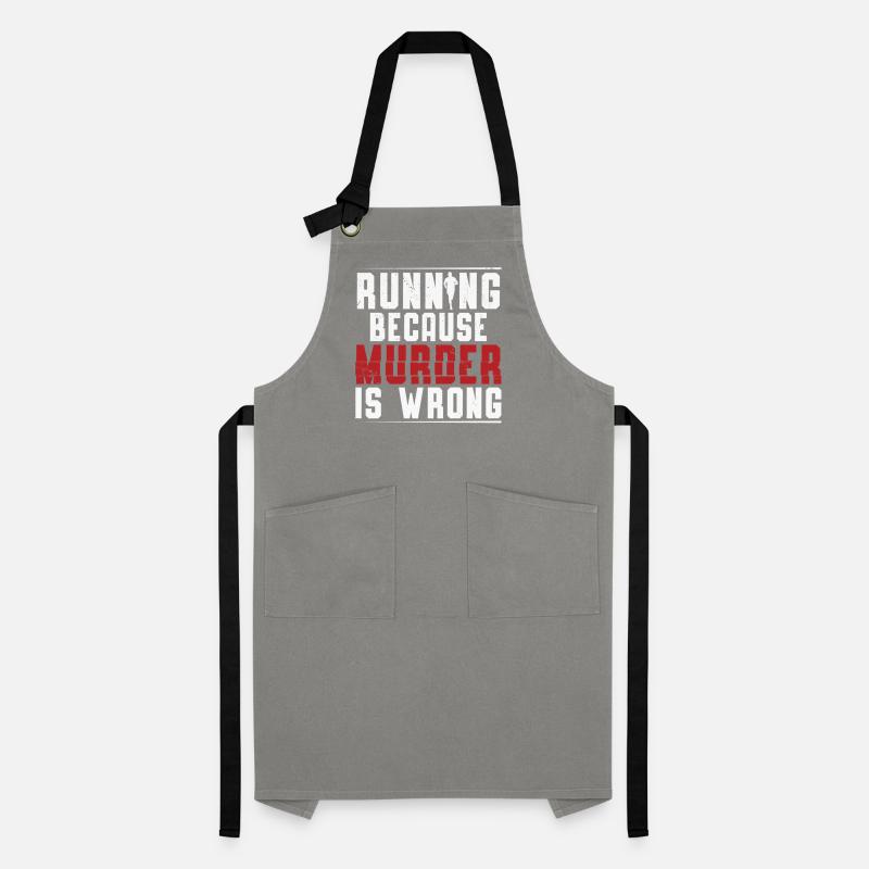 Running Because Murder Is Wrong Läufer Marathon Kontrastschürze