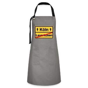 Nummer eins Köln - Kontrastschürze - Grau/Schwarz - Vorne - Zoe (177cm)