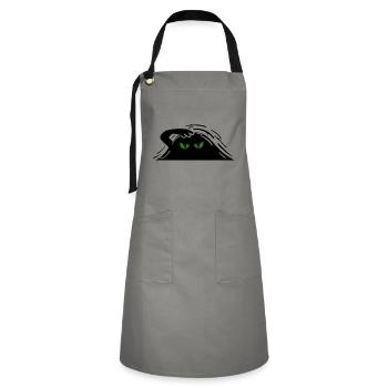 Ghost Eyes Spirit Evil Eye - Artisan Apron - grey/black - Front - Zoe (177cm)