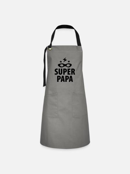 SuperPapa - Kontrastschürze - Grau/Schwarz