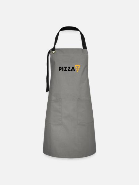Pizza Pizza! - Kontrastschürze - Grau/Schwarz