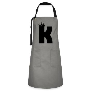 Letter K Crown - Artisan Apron - grey/black - Front - Zoe (177cm)