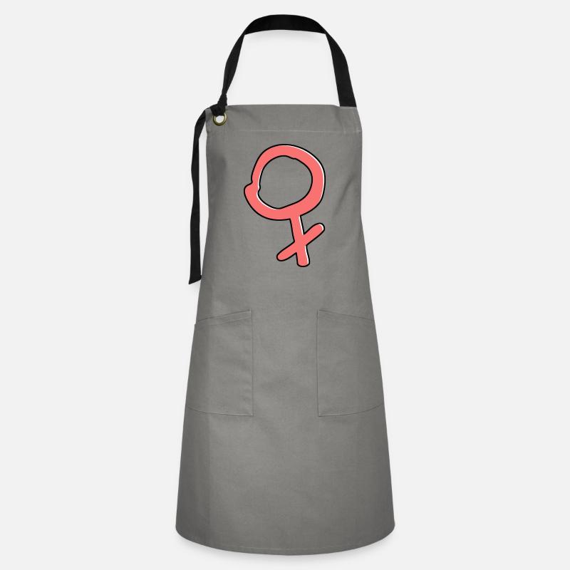 kvindelige symbol køn Feminist Statement - Kontrastforklæde - grå/sort