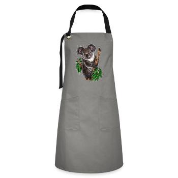 Koala - Kontrastschürze - Grau/Schwarz - Vorne - Zoe (177cm)