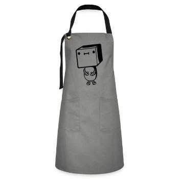 Petit robot mignon - Tablier contrasté - gris/noir - Devant - Zoe (177cm)