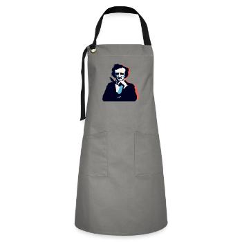Edgar Allan Poe Thinking - Artisan Apron - grey/black - Front - Zoe (177cm)