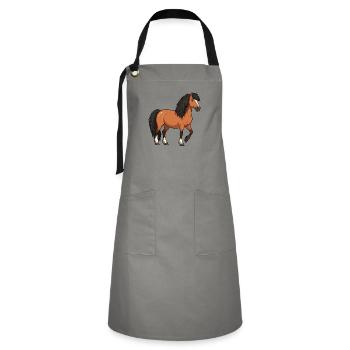 Icelandic pony reel - Artisan Apron - grey/black - Front - Zoe (177cm)