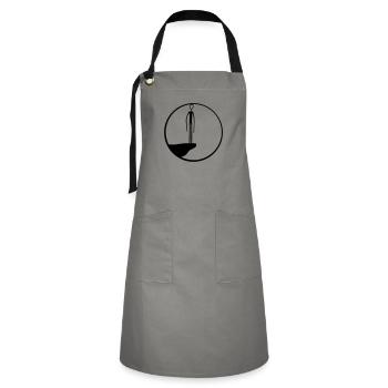 round cliff moon circle night black alien man - Artisan Apron - grey/black - Front - Zoe (177cm)