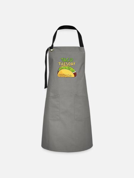 Taco Tuesday Lover - Kontrastschürze - Grau/Schwarz