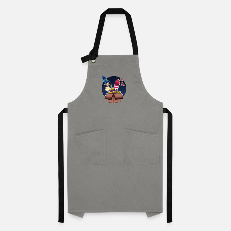 Colorful Fireworks In Box Exploding Artisan Apron