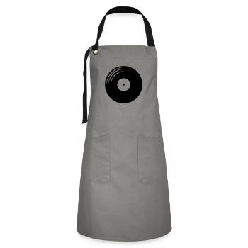 Disque vinyle rond - Tablier contrasté - gris/noir - Devant - Zoe (177cm)