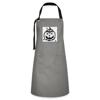 Halloween Spooky Pumpkin Lantern 3 - Artisan Apron - grey/black - Front - Zoe (177cm)