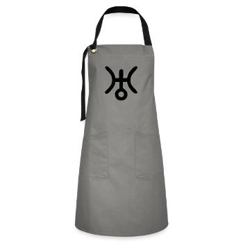 Astrologisches Symbol Uranus - Kontrastschürze - Grau/Schwarz - Vorne - Zoe (177cm)