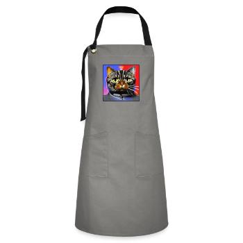 Space cat - Artisan Apron - grey/black - Front - Zoe (177cm)
