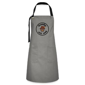 Grantler 1998 - for birthday -Bavarian saying - Artisan Apron - grey/black - Front - Zoe (177cm)