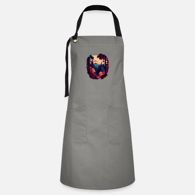 Colorful forest - Artisan Apron - grey/black