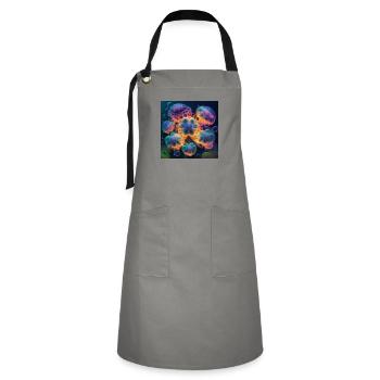 Amazing group of magic yellyfish - Artisan Apron - grey/black - Front - Zoe (177cm)