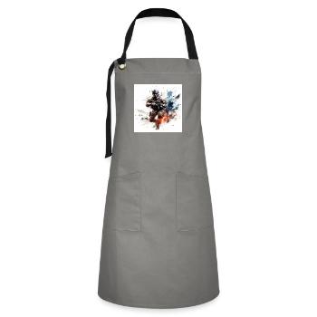 COD gaming art shooter 2 - Kontrastschürze - Grau/Schwarz - Vorne - Zoe (177cm)
