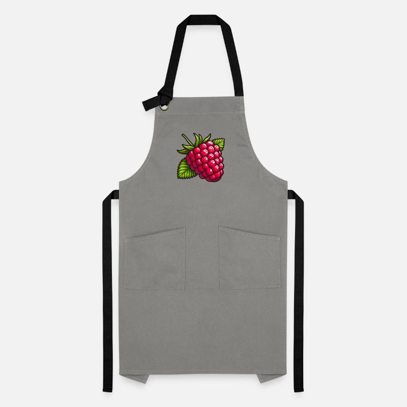 Large Leafy Raspberry Artisan Apron